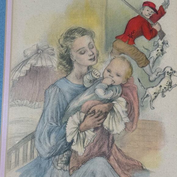 MCM Baby Angel Prints Gold Frame Set 3 Vintage Nursery Wall Art Decor - Picture 7 of 11